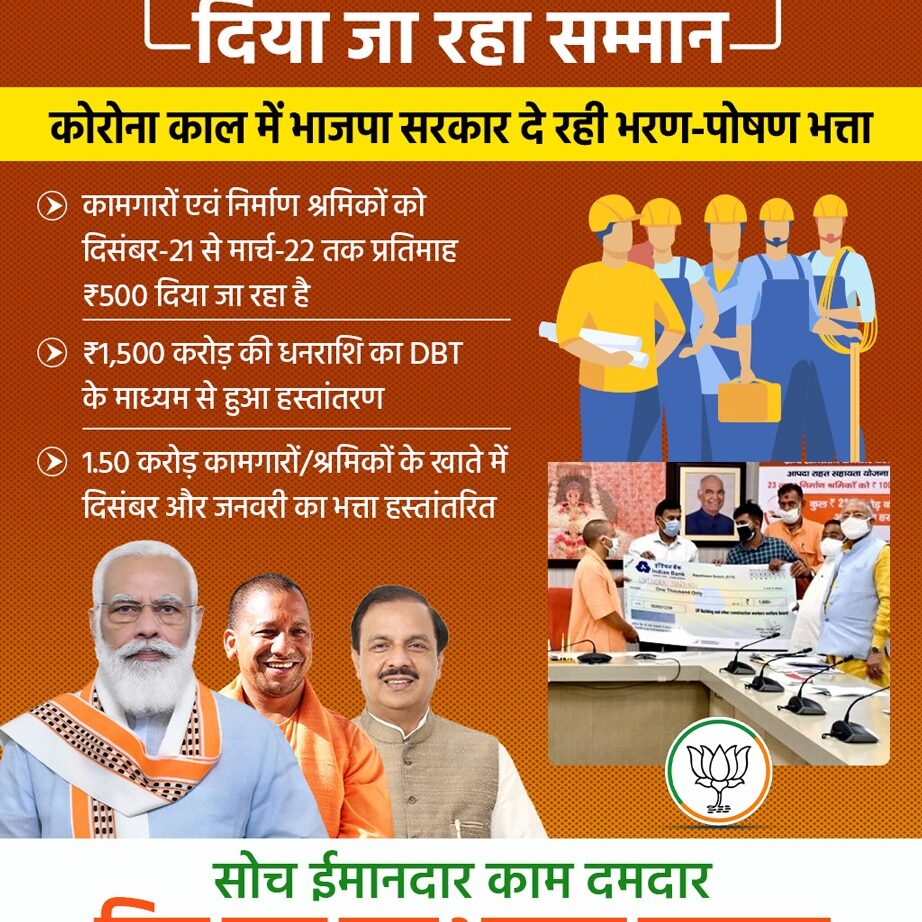 कोरोना काल में भाजपा सरकार दे रही भरण-पोषण भत्ता