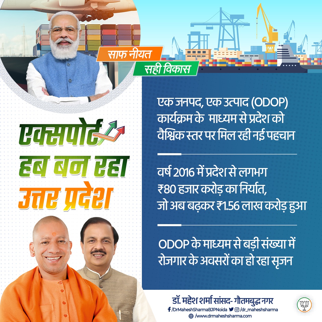 एक्सपोर्ट हब बन रहा उत्तर प्रदेश