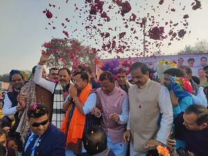 भाजपा राष्ट्रीय अध्यक्ष श्री नितिन नवीन जी के प्रथम गौतमबुद्ध नगर आगमन पर स्वागत